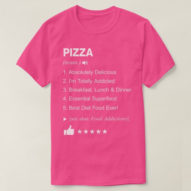 T-shirt Définition De Pizza Signifiant Drôle (Design devant)