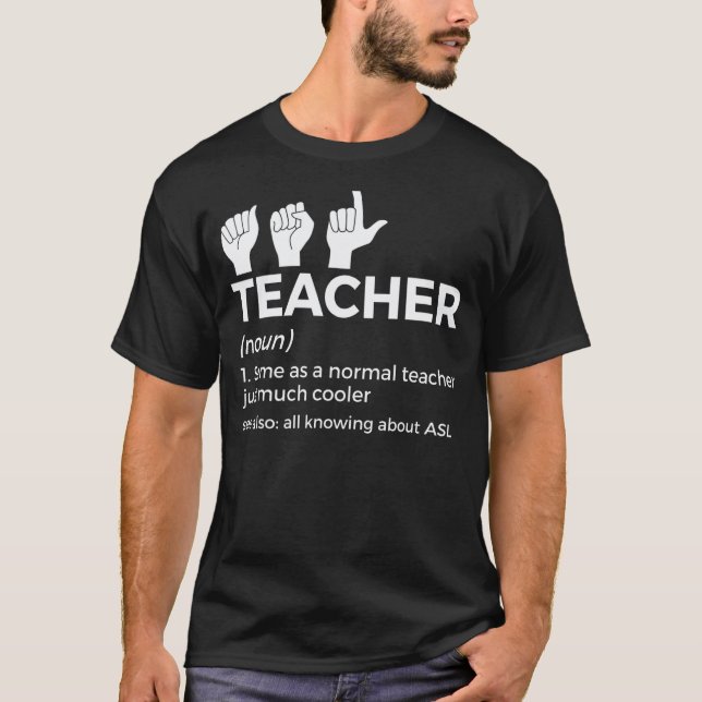 T-shirt Définition de professeur de langue des signes amér (Devant)