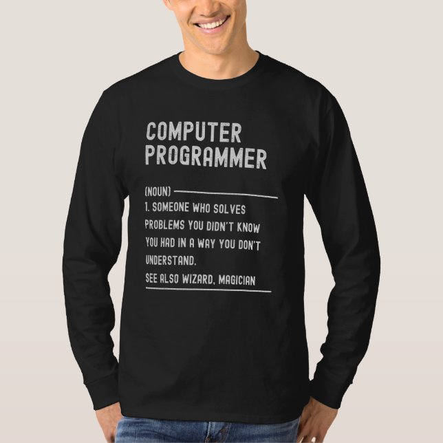T-shirt Définition de programmeur informatique Titre d'emp (Devant)