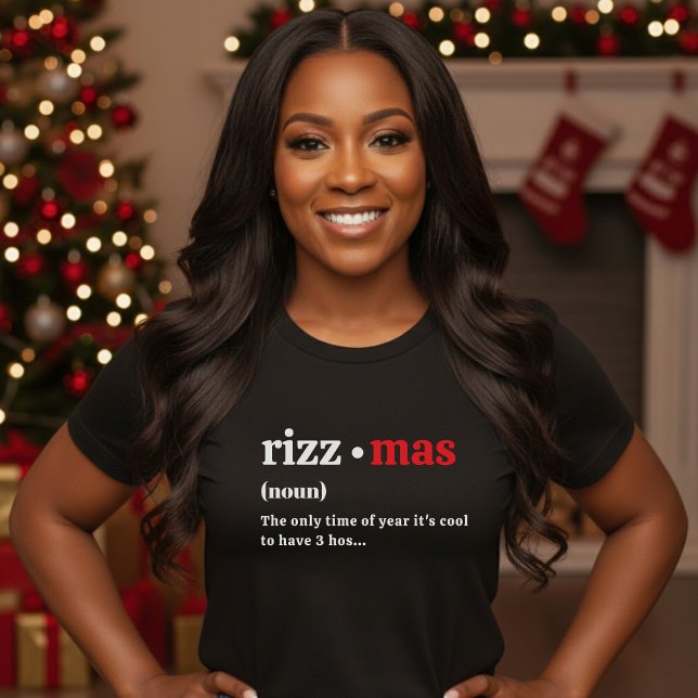 T-shirt Définition de Rizzmas Funny Noël Fête Noir (Rizzmas Definition Funny Christmas Holiday Black T-Shirt
)