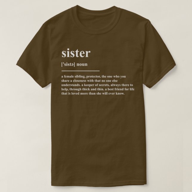 T-shirt Définition de soeur (Design devant)