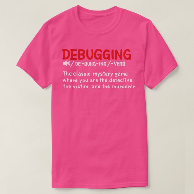 T-shirt Définition de style de dictionnaire de débogage (Design devant)