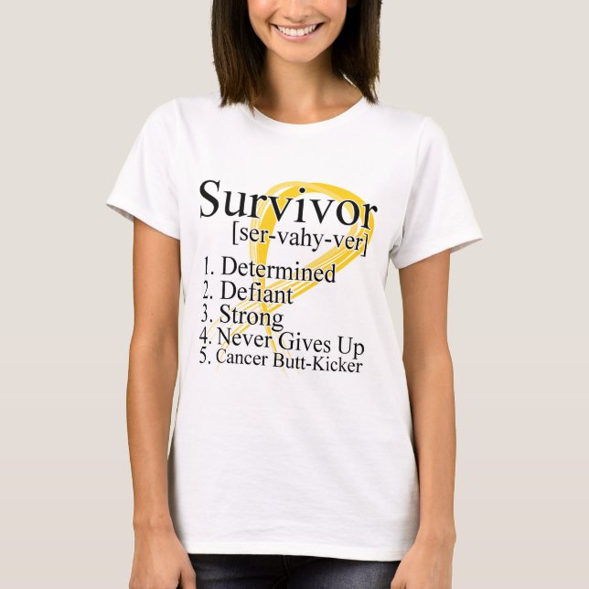 T-shirt Définition de survivant - Cancer d'enfance (Devant)