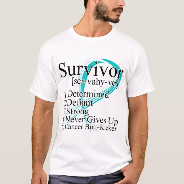 T-shirt Définition de survivant - cancer du col de (Devant)