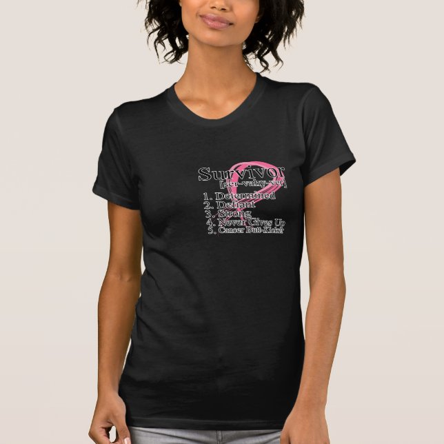 T-shirt Définition de survivant - cancer du sein (Devant)