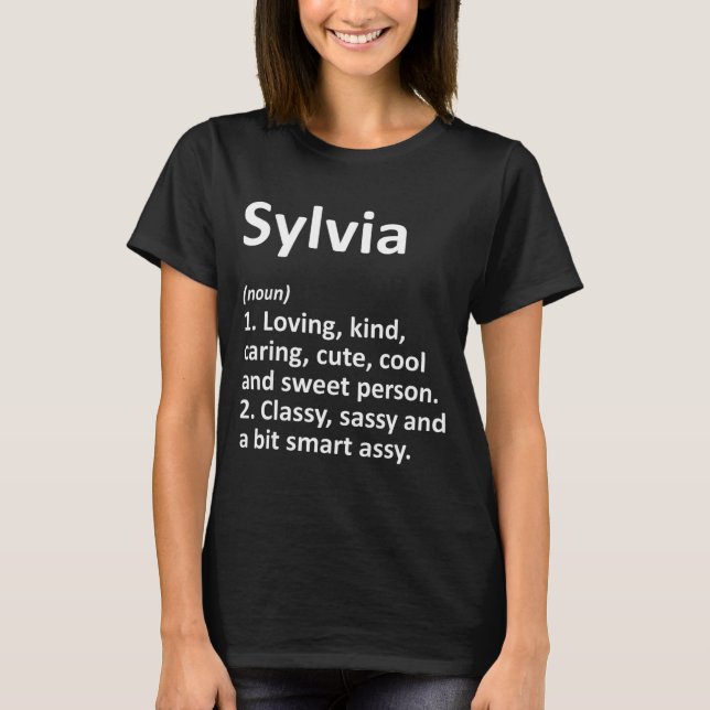 T-shirt Définition de Sylvia D Nom Anniversaire Drôle  (Devant)