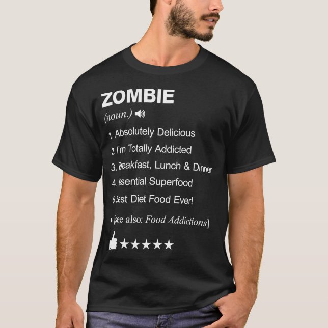 T-shirt Définition de zombie Signification d'appel  (Devant)