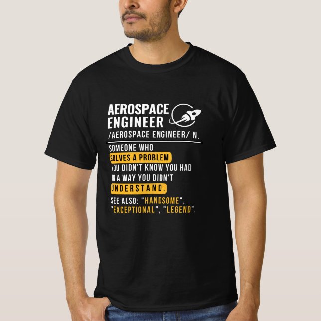 T-Shirt Définition d'Ingénieur Aérospatial (Devant)