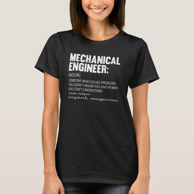 T-shirt Définition d'ingénieur mécanique Citation d'ingéni (Devant)
