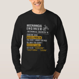 T-shirt Définition d'ingénieur mécanique Métier drôle