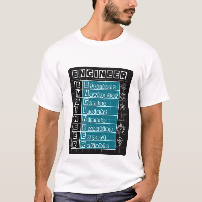 T-Shirt Définition d'Ingénieur Professionnel Plan (Devant)
