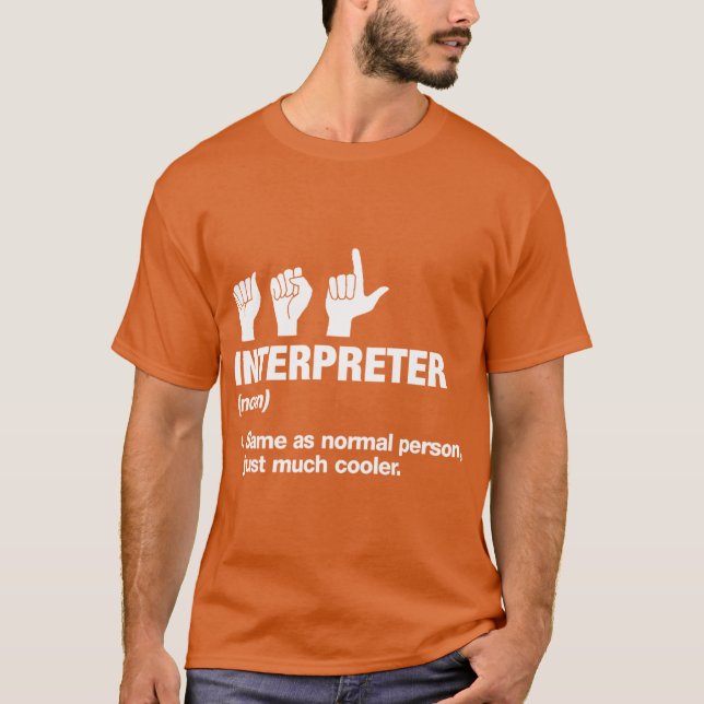 T-shirt Définition drôle d'interprète ASL Américain Sourds (Devant)