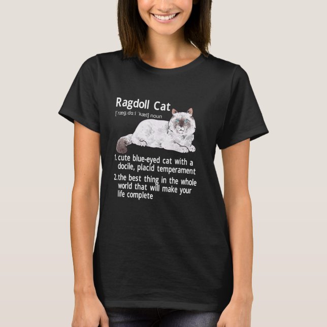 T-shirt Définition du chat Ragdoll Propriétaire de chat Ra (Devant)