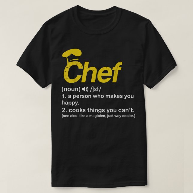 T-shirt Définition du chef Drôle de cuisinier Cuisines Cad (Design devant)