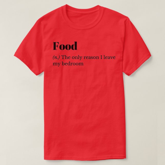 T-shirt Définition du dictionnaire alimentaire amusant (Design devant)