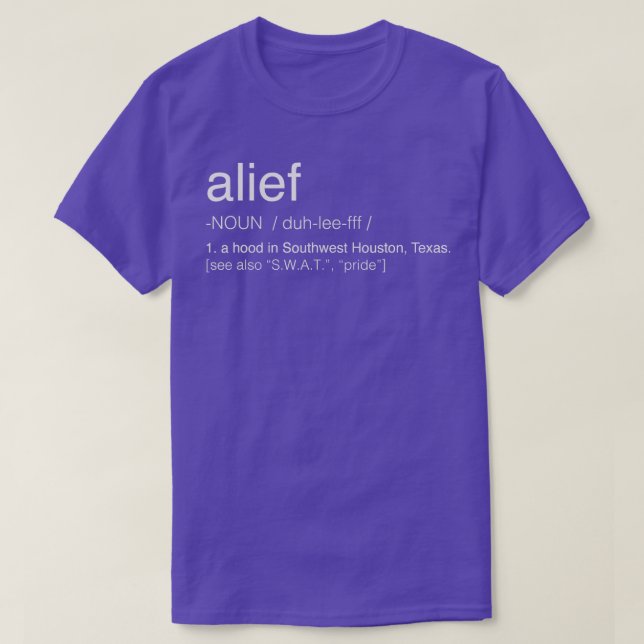T-shirt Définition du dictionnaire d'alias S (Design devant)