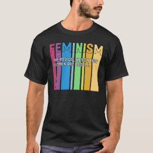 T-shirt Définition du féminisme Rétro Femmes fortes et éga
