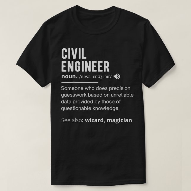 T-shirt Définition du génie civil Drôle génie civil  (Design devant)