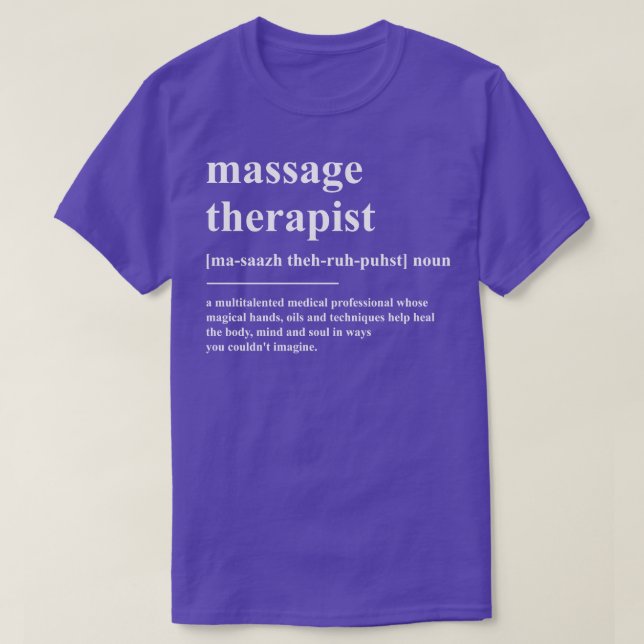T-shirt Définition du massothérapeute (Design devant)