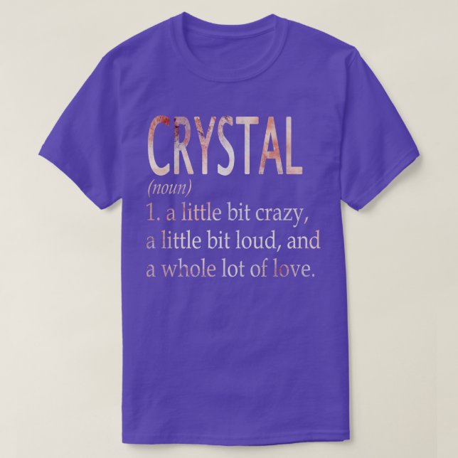T-shirt Définition du nom de fille cristal (Design devant)