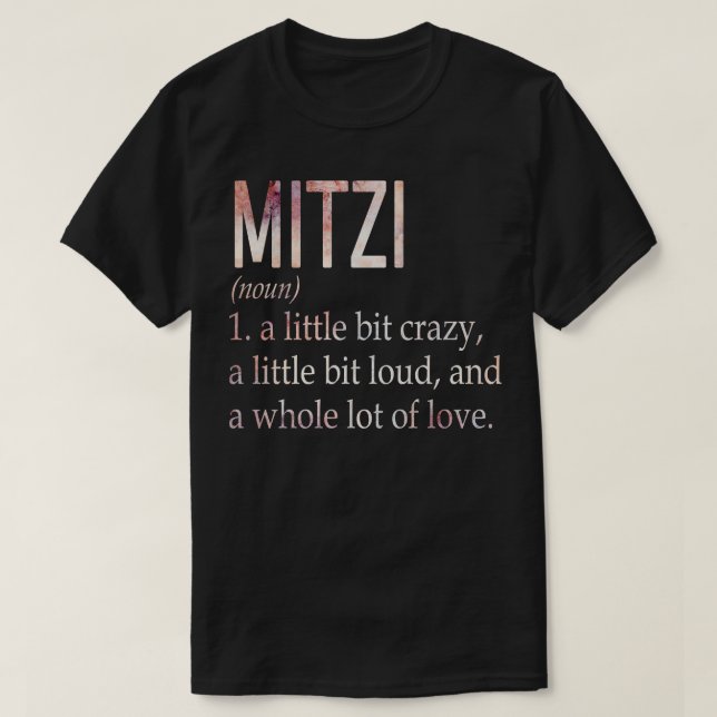 T-shirt Définition du nom de fille Mitzi (Design devant)