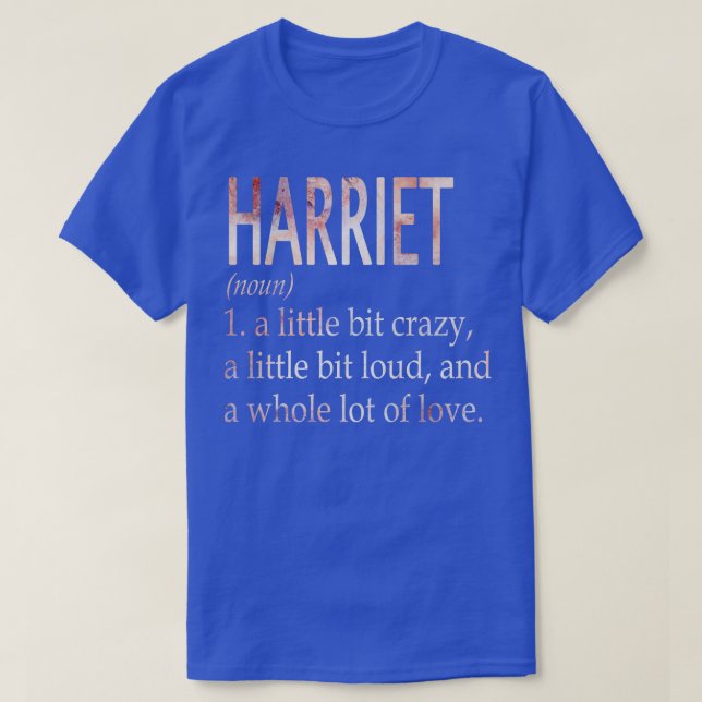 T-shirt Définition du nom de la fille de Harriet (Design devant)