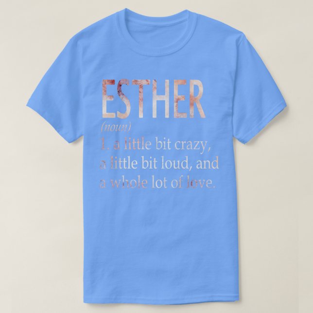 T-shirt Définition du nom de la fille Esther (Design devant)