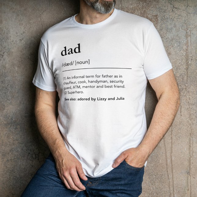 T-shirt Définition du père personnalisé nom des enfants pè (Créateur téléchargé)