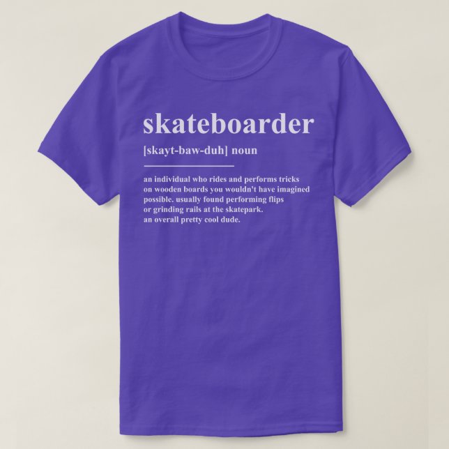 T-shirt Définition du skateboard (Design devant)