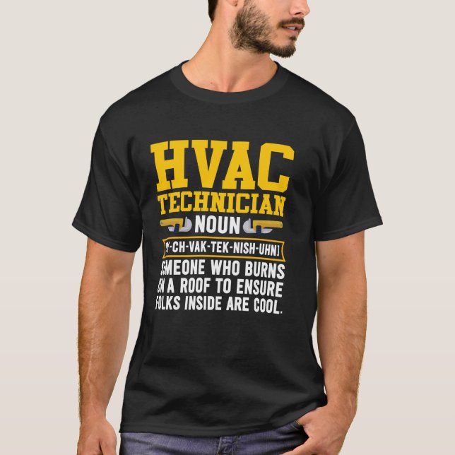 T-shirt Définition du technicien HVAC Réparation mécanique (Devant)