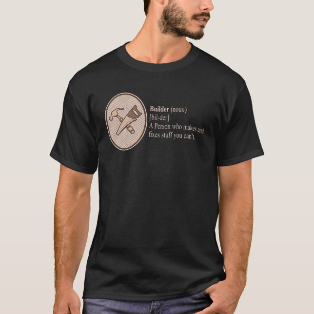 T-shirt Définition du travailleur de construction de bâtim (Devant)
