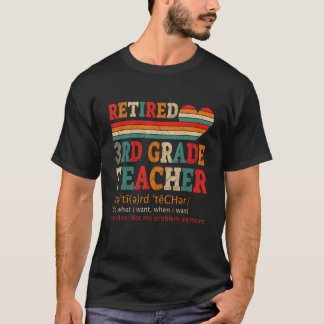 T-shirt Définition d'un enseignant de 3e année à la retrai