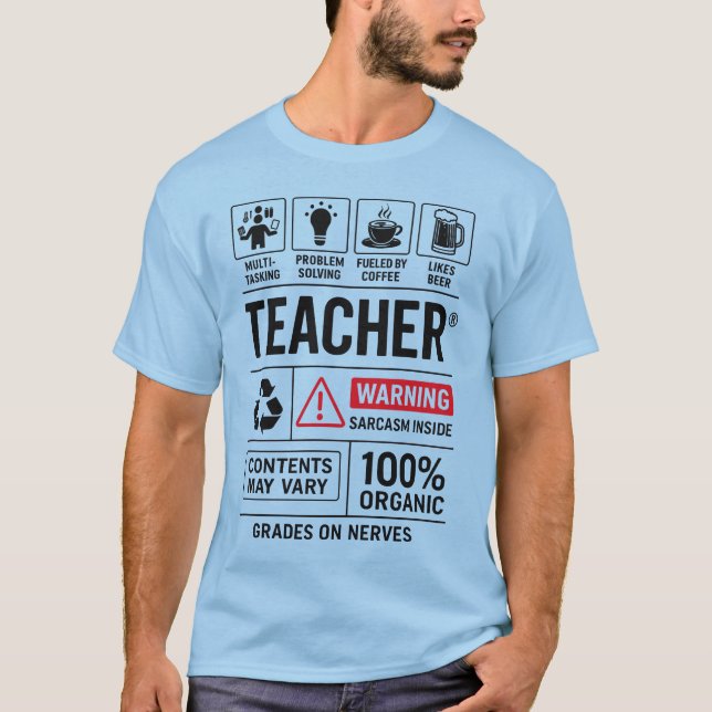 T-shirt Définition d'un professeur drôle — Multi-tâches (Devant)