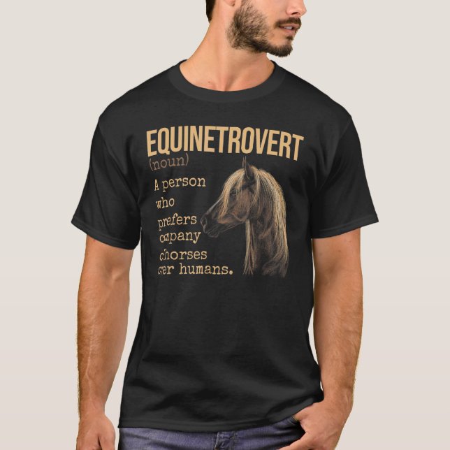 T-shirt Définition Équinetrovert Équitation Cheval (Devant)