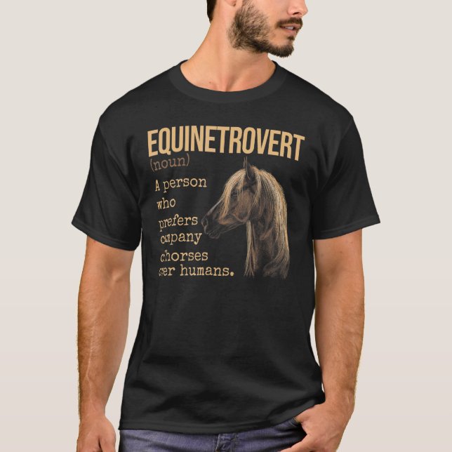 T-shirt Définition Équinetrovert Équitation Cheval (Devant)