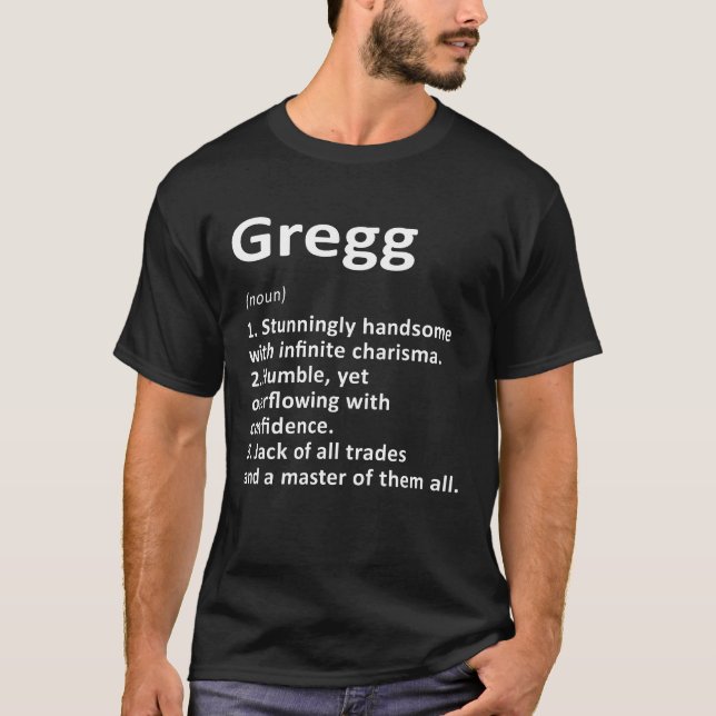 T-shirt Définition Gregg Nom personnalisé Amusant Annivers (Devant)