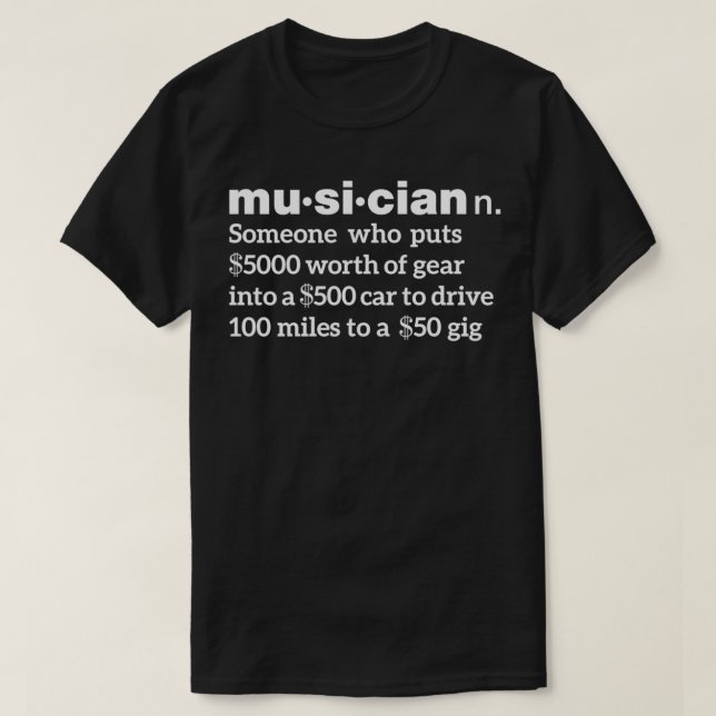 T-shirt Définition humoristique musicienne (Design devant)