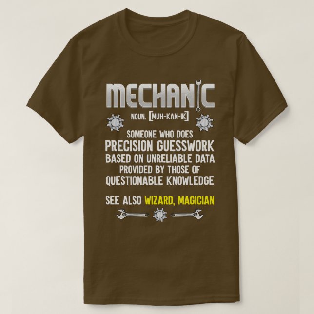 T-shirt Définition mécanique amusante (Design devant)