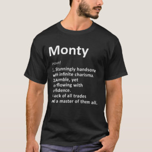 T-shirt Définition Monty Nom Personnalisé Anniversaire Drô