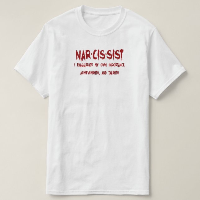 T-shirt Définition Narcissique Avec Humour (Design devant)
