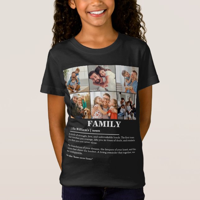 T-Shirt Définition personnalisée de la famille de collages (Devant)