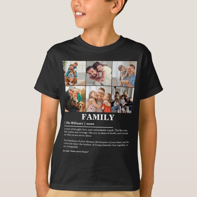 T-shirt Définition personnalisée de la famille de collages (Devant)