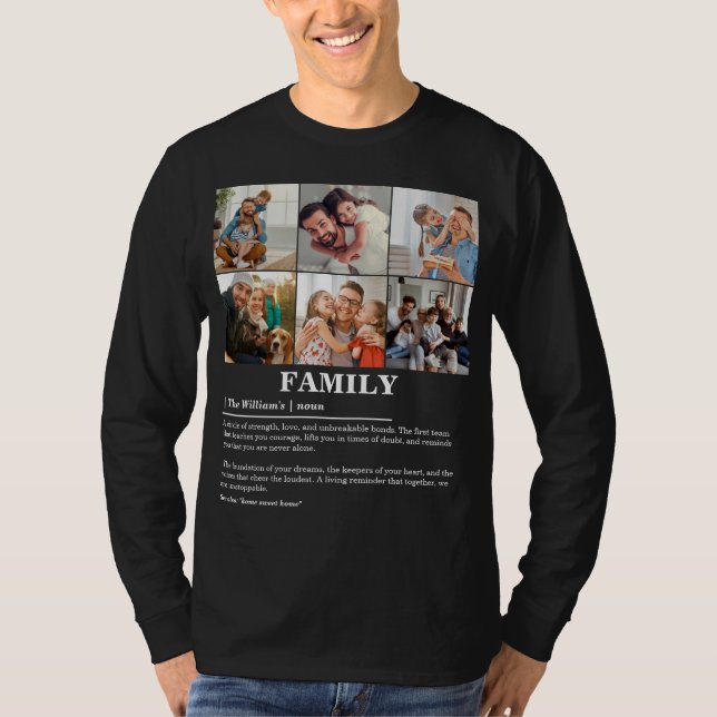T-shirt Définition personnalisée de la famille de collages (Devant)