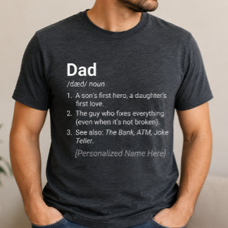 T-shirt Définition personnalisée de Papa art minimaliste d