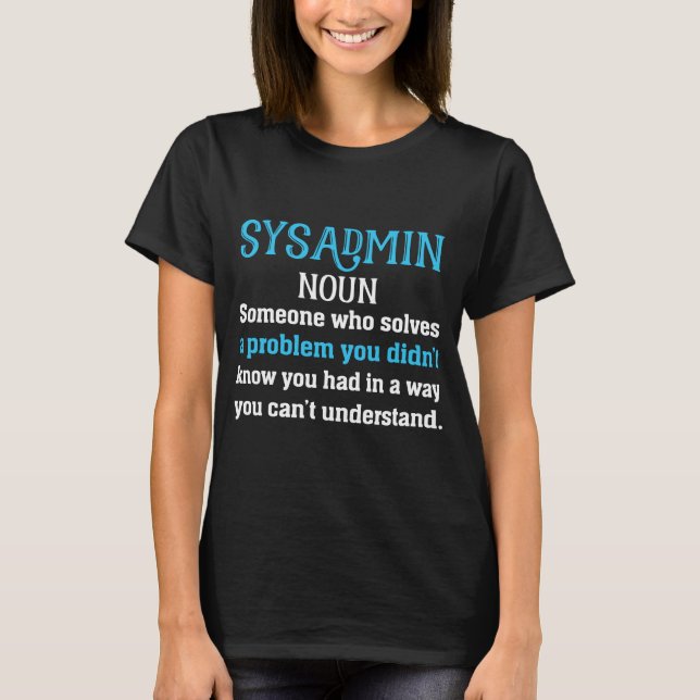 T-shirt définition sysadmin (Devant)