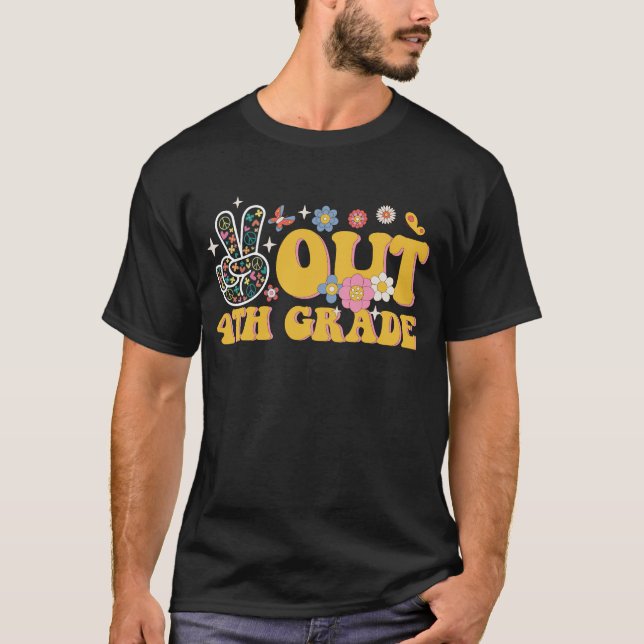 T-shirt Dégage 4e année Super dernier jour d'école (Devant)