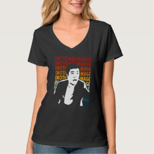 T-shirt dégâts émotionnels Texte de Meme répétition silhou