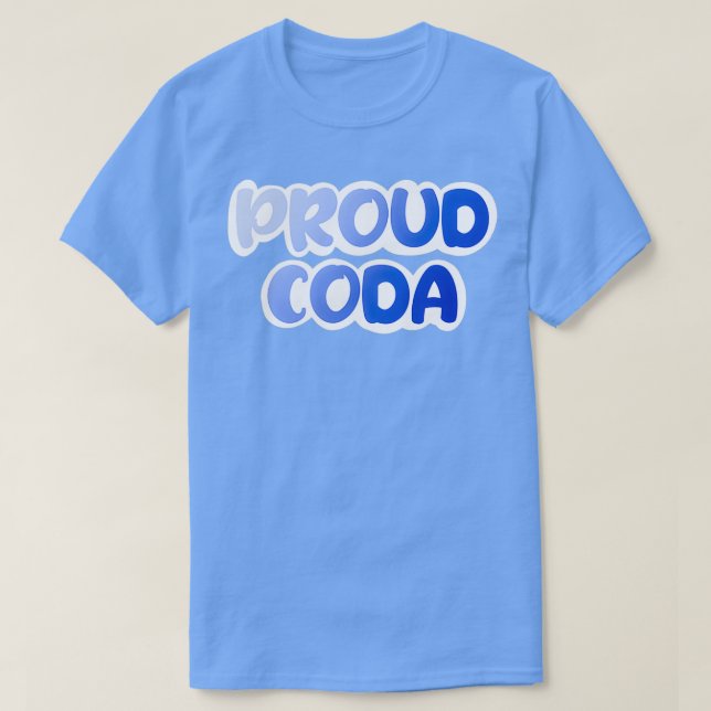 T-shirt dégradé bleu CODA fier (Design devant)