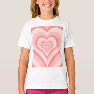 T-shirt Dégradé de cœur rose – Amour de fille mignon