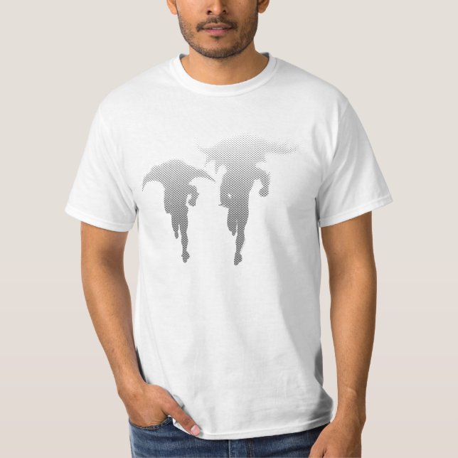 T-shirt Dégradé de demi-ton Batman et Robin (Devant)